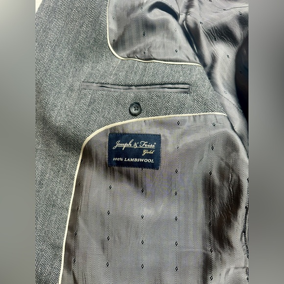 Joseph & Feiss Gold 54L Gray 100% Lambswool Blazer Jacket Sport Coat - Picture 10 of 11